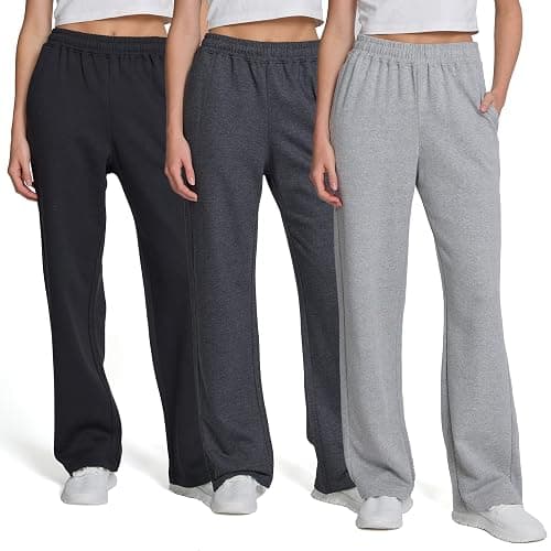 Ultra Performance Womens Sweatpants 3 Pack Open Bottom Wide Leg Lounge Sweatpant’s Pant Baggy Long Sweat Pants for Women - Image 1