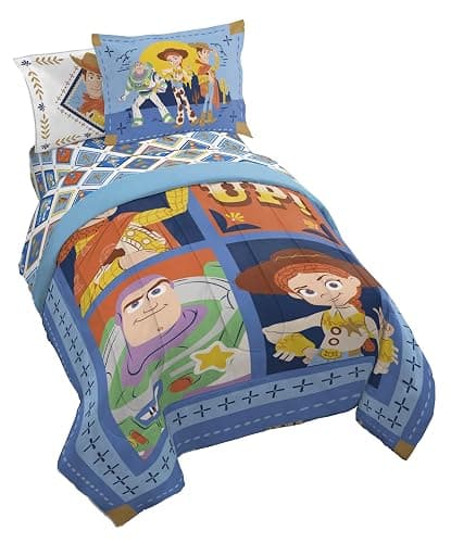 Jay Franco Kids Comforter Set Includes Sheets and Pillow Covers - Soft and Cozy Bed Set for Stylish Room Decor, Official Licensed Bedding, Blue - Toy Story, 5 Piece Twin - Image 1