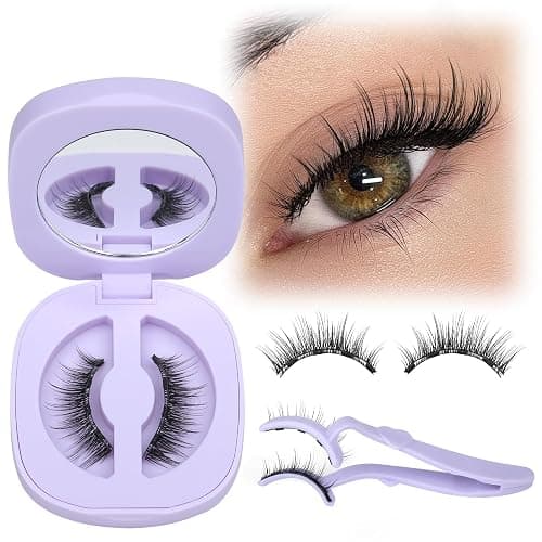 Lanflower Magnetic Eyelashes with Applicator Natural Magnetic Lashes Wispy False Eyelashes with Magnets Fairy Eyelashes No Need Glue Manga Lashes - Image 1