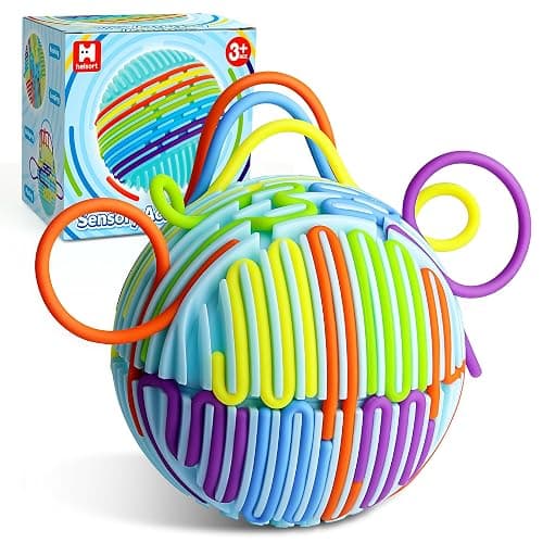 Sensory Fidget Toys for Kids Adults, Sensory Activity Ball with 20 Strings, Sensory Toys for Autism ADHD Calming Focus Stress Relief, Travel-Friendly Toys with Portable Storage Bag - Image 1
