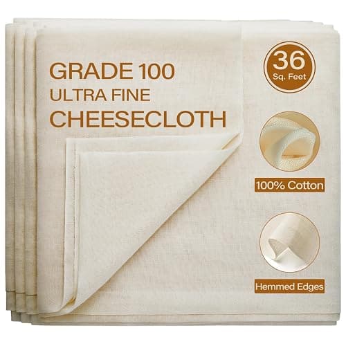 eFond Cheesecloth, 36 Square Feet Grade 100 Cheese Cloths for Straining Reusable, Washable, Lint Free and Ultra Fine Mesh Unbleached Pure Cotton Cheese Cloth Table Runner with Hemmed 2 Edges (4 Yards) - Image 1