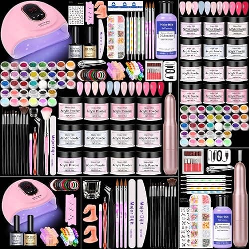 Acrylic Nail Kit with Drill Set for Beginners with Everything 12 Color Acrylic Powder Nail Decoration Tools Home Salon - Image 1