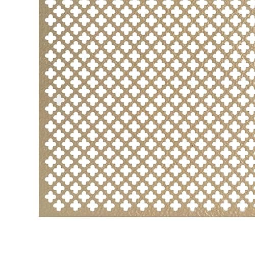 M-D Building Products 56016 Aluminum Cloverleaf Sheet - for Interior/Exterior Design, Stylish, Lightweight, Corrosion-Resistant, Easy to Mold and Trim (12 in. x 24 in. x .020 in.) (Brass) - Image 1