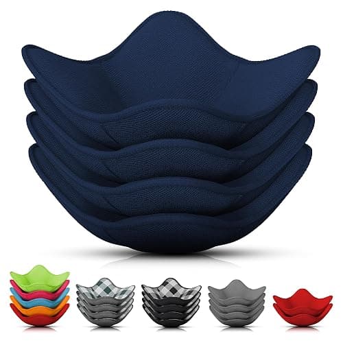 4 Pcs Microwave Bowl Cozy Holders – Deep Navy Blue Microwave Bowl Holders for Hot Food, Protect Hands from Hot Dishes – Soft & Heat-Resistant Fabric for Safe Heating & Convenient Use in the Kitchen - Image 1