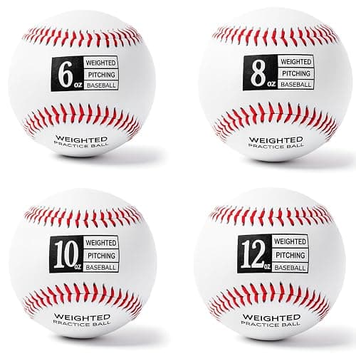 Thorza Weighted Baseballs for Pitching & Throwing Training - Velocity Building Balls for Hitting Practice & Strength Development - Youth to Pro, (6,8,10 and 12 Oz) - Set of 4 (9" Balls) - Image 1