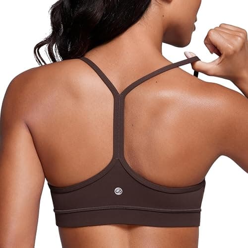 CRZ YOGA Butterluxe Y Back Sports Bras for Women - Padded Racerback Low Impact Spaghetti Thin Strap Workout Yoga Top - Image 1