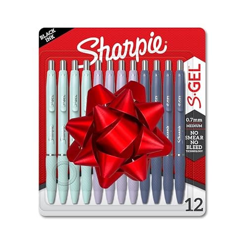 Sharpie S-Gel, Gel Pens, Medium Point (0.7mm), Assorted Fashion Barrels, Black Ink, 12 Count - Office, Teacher, School Supplies - Image 1