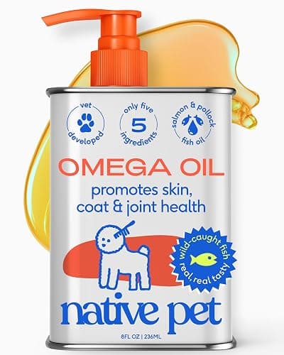 Native Pet Omega 3 Fish Oil for Dogs & Cats – Wild Alaskan Salmon Oil for Dogs Skin and Coat, Supports Joints, Heart & Shedding – Fast-Absorbing Omega 3 6 9 Liquid Supplement – 8oz - Image 1