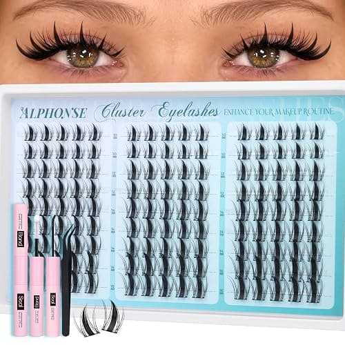 Fairy Lash Clusters Kit Manga Eyelash Clusters Wispy DIY Lash Extension Kit Anime Cluster Lashes 10-16mm Cluster Eyelash Extensions C-Curly Individual Lashes Kit with Bond & Seal, Tweezers by ALPHONSE - Image 1