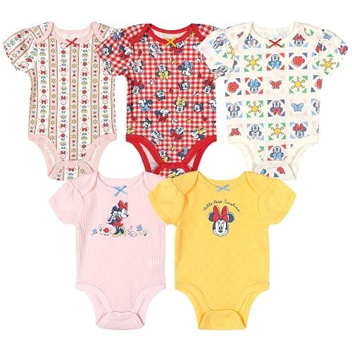 Disney Classics The Aristocats Lion King Winnie the Pooh Pixar Toy Story Baby Girls 5 Pack Bodysuits Newborn to Infant - Image 1