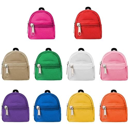 SOTOGO 10 Pieces Doll Zipper Backpack Mini Baby Dolls Backpack Girl Dolls Accessory Bags and American Doll Accessories - Image 1
