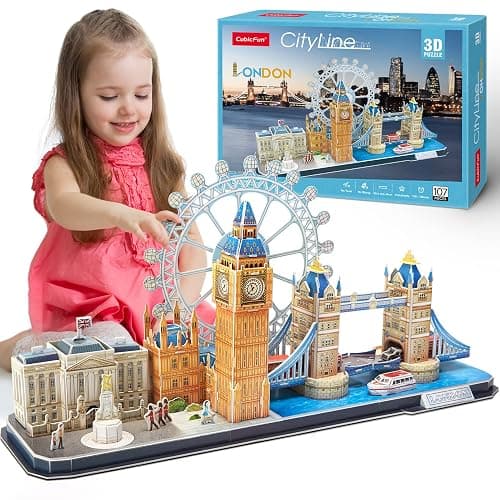 CubicFun 3D Puzzles for Kids Ages 8-10 - London City | STEM Projects Arts Crafts for Girls Ages 8-12 - 3D Puzzle Birthday Gifts for 8 Year Old Girls, Birthday Toys, Valentine Gift - Image 1