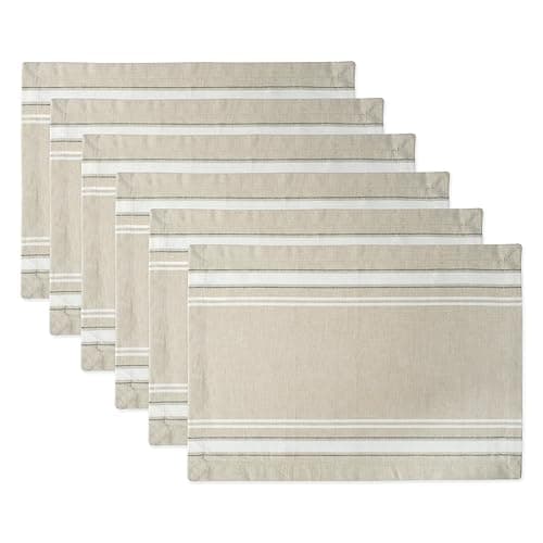 DII French Stripe Placemat Set