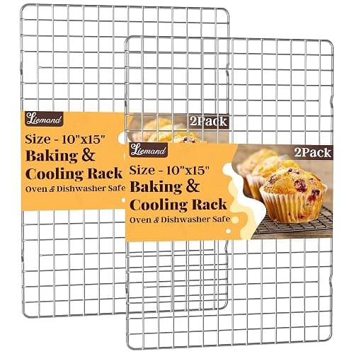 Cooling Racks for Cooking and Baking - 2 PCS 10" x 15" Grid Wire Baking Rack for Oven Cooking, Baking, Grilling, Roasting -Dishwasher Safe Bacon Rack- Fits Jelly Roll Cookie Sheet Pan - Image 1