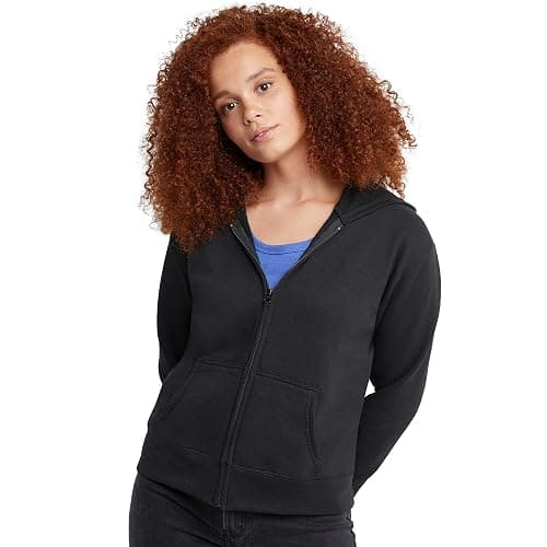Hanes Womens Women's Hoodie, EcoSmart Fleece Full-Zip Hoodie, Zip-up Hooded Sweatshirt for WomenJacket - Image 1