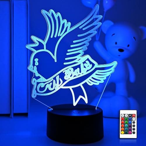 3D Night Light Rapper Lil Peep Led for Home Decoration Gift for Fans Bedroom Decor Light Led Sensor Color Changing Work Desk Lamp-Remote Control - Image 1