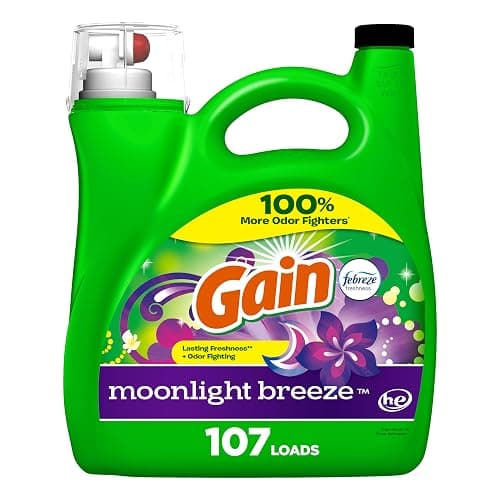 Gain Liquid Laundry Detergent with Odor Defense, Moonlight Breeze Scent, Laundry Soap For HE Washing Machines, 132 fl oz, 100 Loads (Packaging May Vary) - Image 1