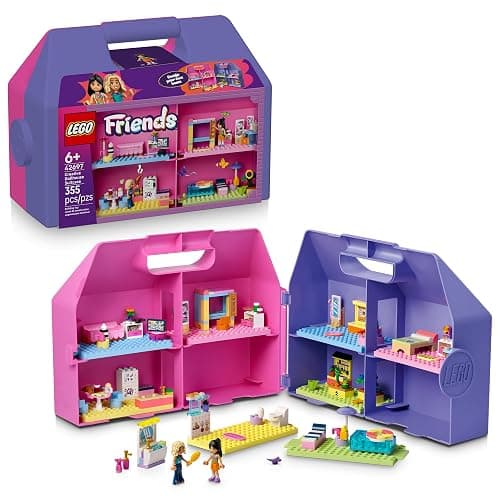 LEGO Friends Creative Dollhouse Suitcase 42697 | Portable Dollhouse, Building Toy for Girls & Boys, Ages 6+, W/ 2 Minidolls & 8 Rooms, 355 pieces, Gift for Birthdays - Image 1