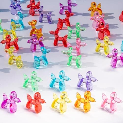 Yopcuvi 80 PCS Mini Balloon Dog Sculpture Keychain, Nine Colors Randomly Mixed, DIY Accessories Charms Keychains Baking Other DIY Crafts, Goody Bag Fillers for Kids (Multicolor) - Image 1