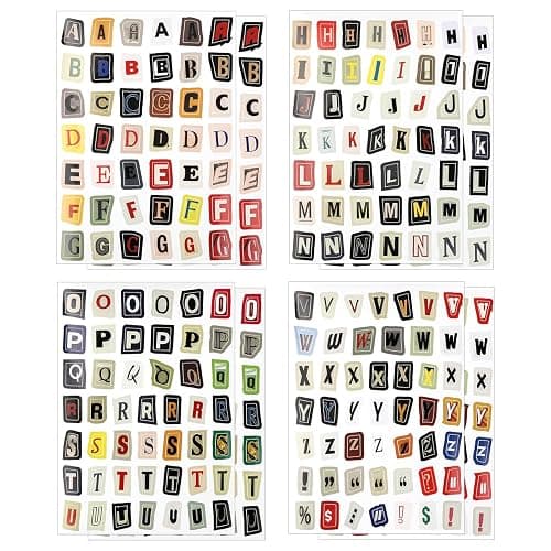 BOXOB 8 Sheets Retro Alphabet Stickers, Vintage Letter Scrapbook Stickers Alphabet Journal Scrapbook Supplies for Journaling Notebook Classroom Decor Planner - Image 1