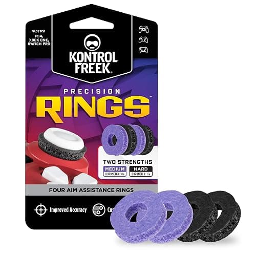 KontrolFreek Precision Rings | Aim Assist Motion Control for PlayStation 4 (PS4), PS5, Xbox One, XBX, Switch Pro & Scuf Controller (Black/Purple) - Image 1