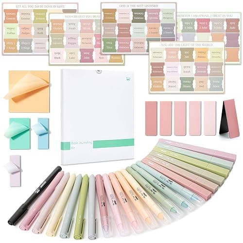 Mr. Pen- Bible Journaling Kit, Bible Highlighters and Pens No Bleed, Bible Highlighter, Transparent Sticky Notes, Bible Tabs, Magnetic Bookmarks, Aesthetic Highlighters - Image 1