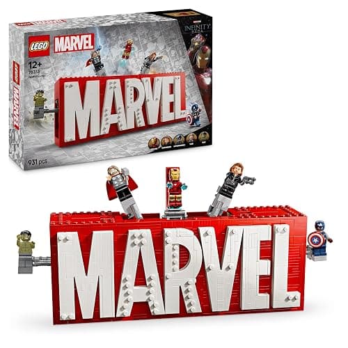 LEGO Marvel: MARVEL Logo & Minifigures - Super-Hero Building Toy with 5 Characters incl. Iron Man, Thor, Black Widow & Hulk - Avengers Gift for 12+ Year Old Boys, Girls & Teens 76313 - Image 1