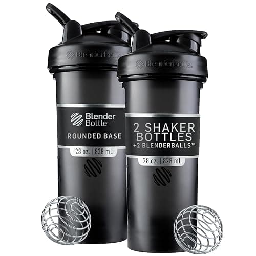 BlenderBottle Classic V2 Shaker Bottle Perfect for Protein Shakes and Pre Workout, 28-Ounce, Black, 2 Pack - Image 1