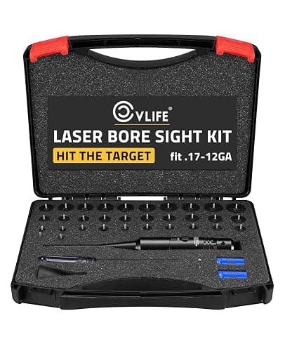 CVLIFE Professional Laser Bore Sight Kit with 32 Adapters fit 0.17 to 12GA Calibers, Red or Green Bright Bore Sighter Laser with Button Switch, Powerful Support for Hunting - Image 1
