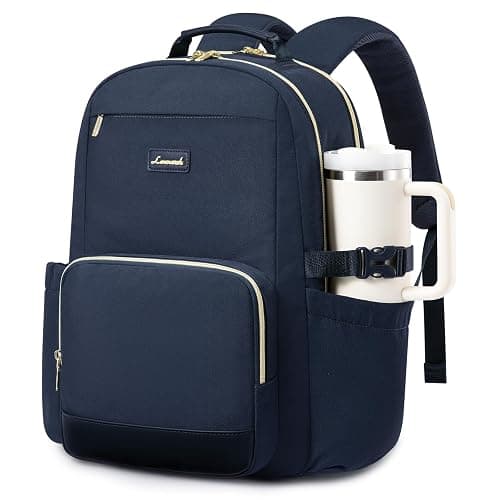 LOVEVOOK Laptop Backpack for Women with Pouch Pocket for Large Capacity Cup,15.6 Inch Laptop Computer Bag Travel Backpack Purse,Waterproof Work Business Backpack College Teacher Bags,Dark Blue - Image 1