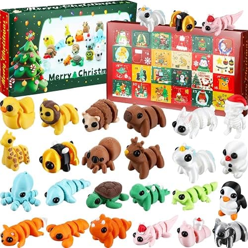 Soulchen 2025 Christmas Advent Calendar with Mini 3D Print Animals Set Inside, 24 Days of Christmas Countdown Toys For Adults Xmas Stocking Stuffers Holiday Party Favors Gifts - Image 1