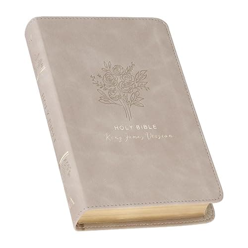 KJV Holy Bible, Compact Vegan Leather Red Letter Edition - Ribbon Marker, King James Version, Taupe (KJV Compact Editions) - Image 1