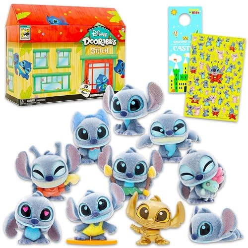 Stitch Doorables Collection Peek Set - Bundle with 2024 SDCC Exclusive 8 Doorables Mini Figures Plus Stickers, More | Disney Stitch Mini Figures Comic Con Collectible Set - Image 1