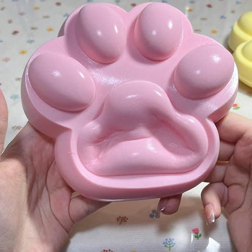 SUISUILE 5.5 Inch Large Cat Paw Slow Rising Squishy Toys, Kawaii Sticky Paw Squeeze Toy, Super Soft Slow Rebound Fidget Toys for Stress Relief ADHD Desk Accessory (Pink) - Image 1