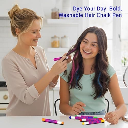 Desire Deluxe - Girls Gifts Hair Chalk 10 Temporary Non-Toxic Easy Washable Hair Dye Colourful Pens - Image 1