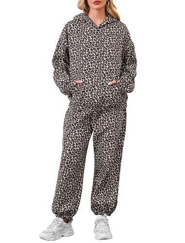 Eutten Camo Sweatsuits for Women Set 2 Piece Camo Hoodies Maple Leaf Print Oversized Sweatshirt Lounge Sets Fall Outfits - Image 1