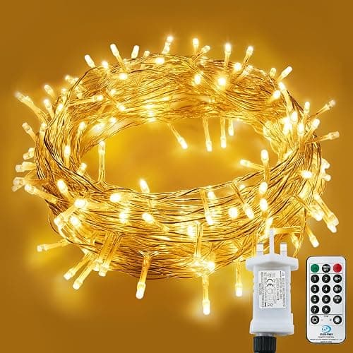 LITYBY Fairy Lights Plug in Waterproof,15M/49ft 120 LED String Lights Main Powered,8 Modes Remote Control Outdoor/Indoor,Garden Christmas Lights for Patio,Bedroom,Party Decorations (Warm White) - Image 1