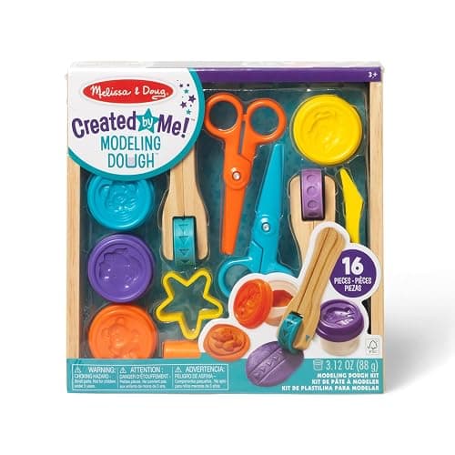 Melissa & Doug Created by Me! Cut, Sculpt, and Roll Modeling Dough Kit with 8 Tools and 4 Colors of Modeling Dough - Image 1