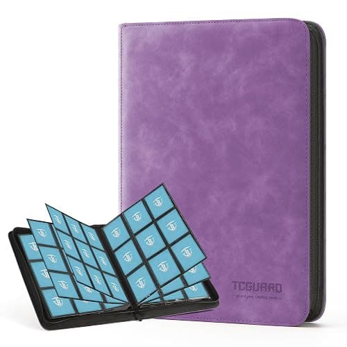 TCGUARD Trading Card Binder, 9 Side Loading Pocket Card Album Hold Up to 540 Cards, Zipper Binder for Cards Collection, TCG Card Holder for Game Card, Sports Card, Yugioh, MTG etc.(Purple) - Image 1