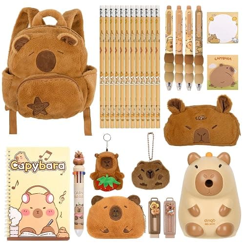 Ulema 28Pcs Cute Capybara Gifts with Capybara Animals and Stationery set for Birthdays Gifts Back to School Classroom Rewards for Womens or Others. - Image 1