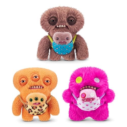 Fuggler Mini Rascals 9-inch Assortment Series 1 (Double Trouble) (Alien (Orange - Teddy) by ZURU, Funny Ugly Monster Plush Toy - Image 1