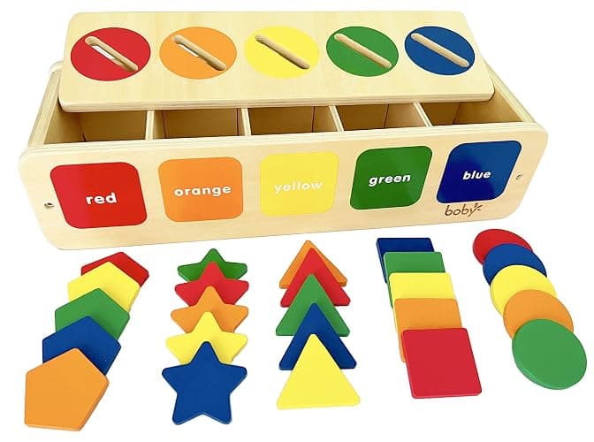 Dailyfunn Montessori Toys Color&Shape Sorting Learning Matching Box for Baby Toddlers 1-3 Year Old - Sorting Box - Image 1