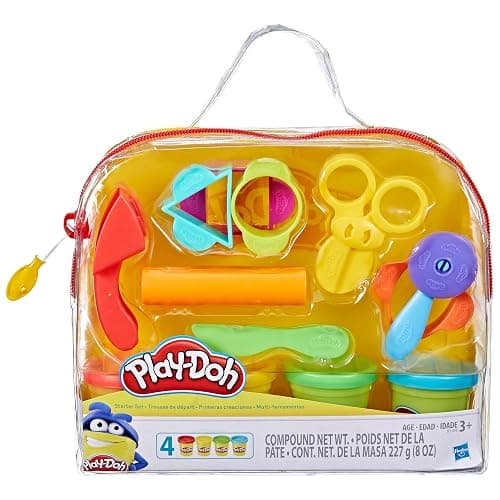 Play-Doh Starter Set 9-Piece Kit with Storage Tote & 4 Modeling Compound Cans, Arts and Crafts for Kids, Back to School Classroom Supplies, Preschool Toys, Ages 3+ - Image 1