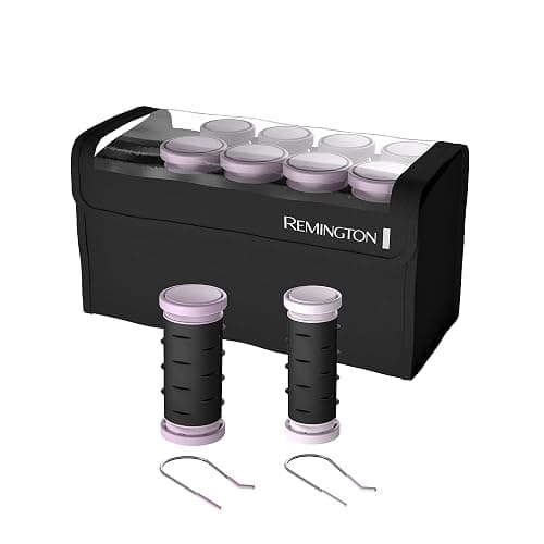 Remington Compact Ceramic Dual Voltage Hot Rollers for Long and Short Hair, Hair Setters, Hair Curlers, 1-1 ¼" Purple/Black, 10 Piece Set - Image 1