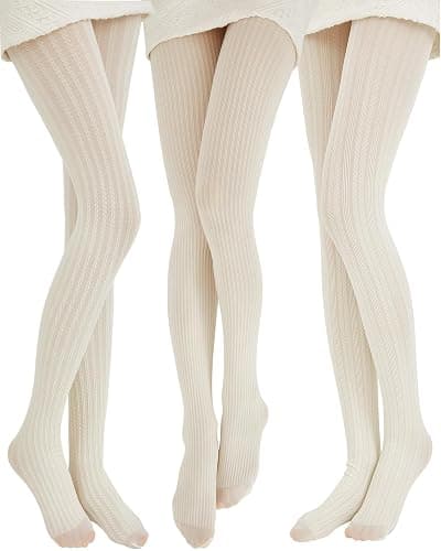 JaGely 1/2/3 Pair White Lace Tights for Women White Fishnet Hollow out Knitted Tights Lolita Stockings Lace Strips Pantyhose - Image 1