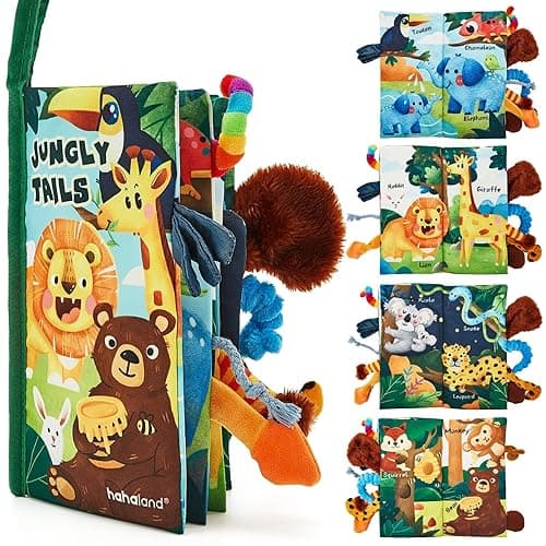 hahaland Baby Books 0-6 Months,Infant Tummy Time Toy Sensory Toys 6 to 12 Months Touch Feel Book Travel Toy Gifts for Boy Girl 0-3 Month Baby Shower Christmas Birthday Gifts Stocking Stuffers (Single) - Image 1