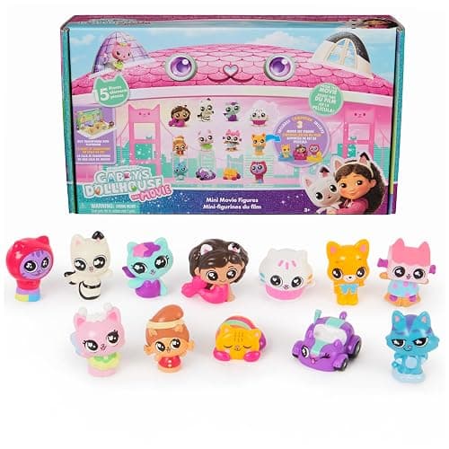 Gabby's Dollhouse: The Movie, 15-Piece Mini Movie Figures Set with 12 Figurines & 3 Themed Display Bases, Kids Toys for Girls & Boys Ages 3 and Up - Image 1