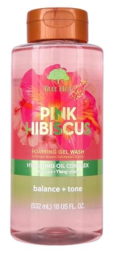 Tree Hut Body Wash Pink Hibiscus Foaming Gel, Cleanse & Soothe Skin Without Stripping Moisture, Made with our Hydrating Oil Complex, 18 fl oz. - Image 1