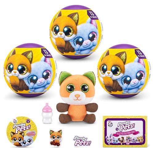 5 SURPRISE Plushy Pets Series 2, 3 Capsule, By ZURU, Collectible Mystery Capsule, Plushy, Pet Adoption, Toy for Girls, Kids, Teens (3 Capsule) - Image 1