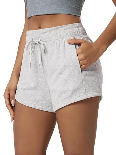 ODODOS Women's Sweat Shorts with Pockets Cotton French Terry Drawstring Summer Workout Casual Lounge Shorts - Image 1